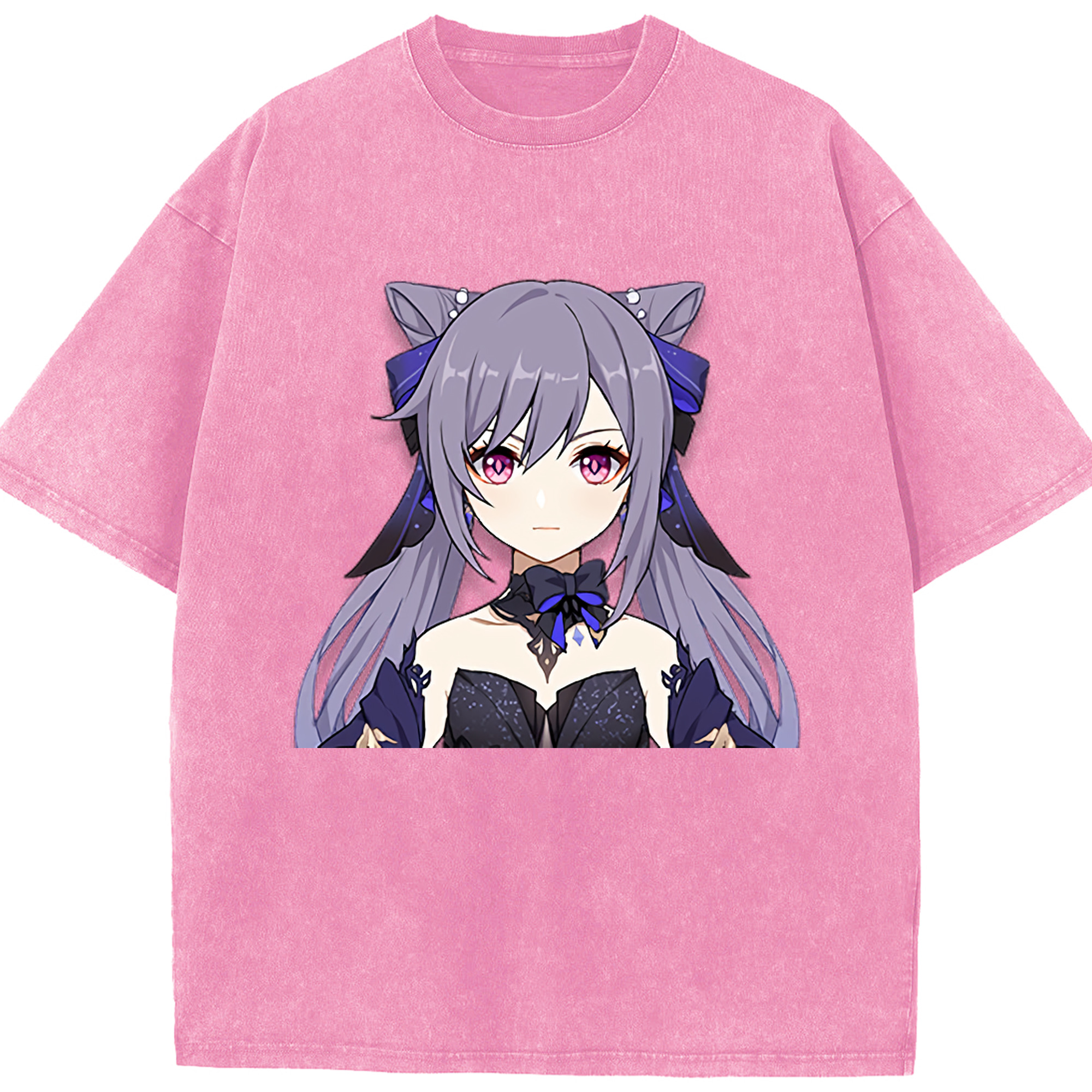 げんし神 刻晴 こくせい genshin Kokusei 綿100% ヴィンテージ風 半袖Tシャツ（フロントプリント）
